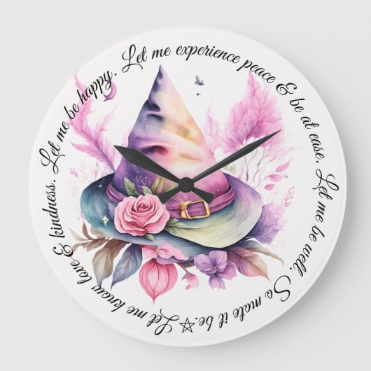 Creëer Uw eigen Spring Rainbow Witch Pet Roos Grote Klok (Voorkant)