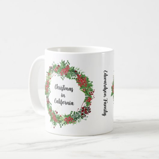 Creëer uw eigen staat land foto Kerstmis Koffiemok (Voorkant links)