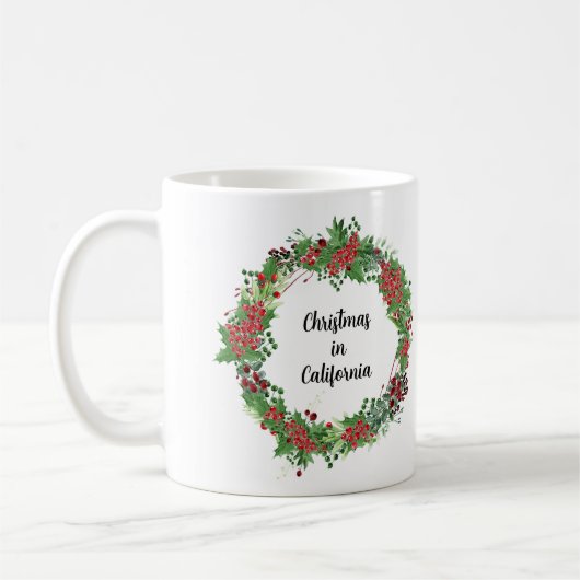 Creëer uw eigen staat land foto Kerstmis Koffiemok (Links)