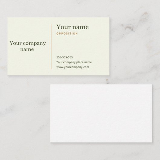 Creëer Uw eigen standaard Visitekaartje  (Voorkant / Achterkant)