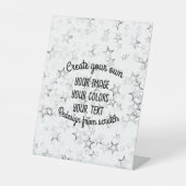 Creëer Uw eigen — Star Glitter Reclamebord Met Voetstuk (Voorkant)