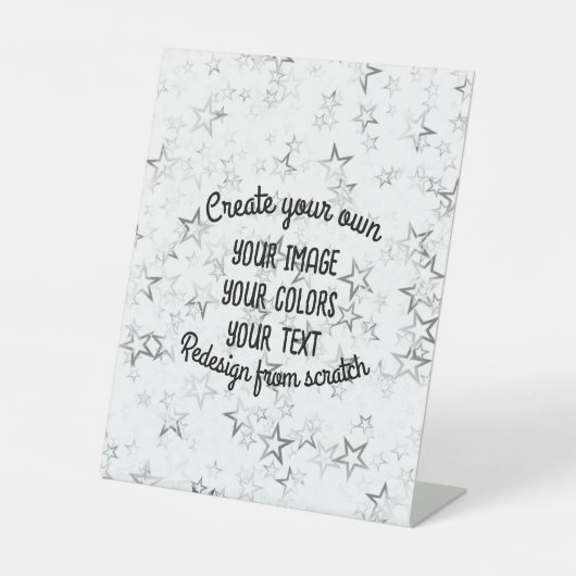 Creëer Uw eigen — Star Glitter Reclamebord Met Voetstuk (Voorkant)