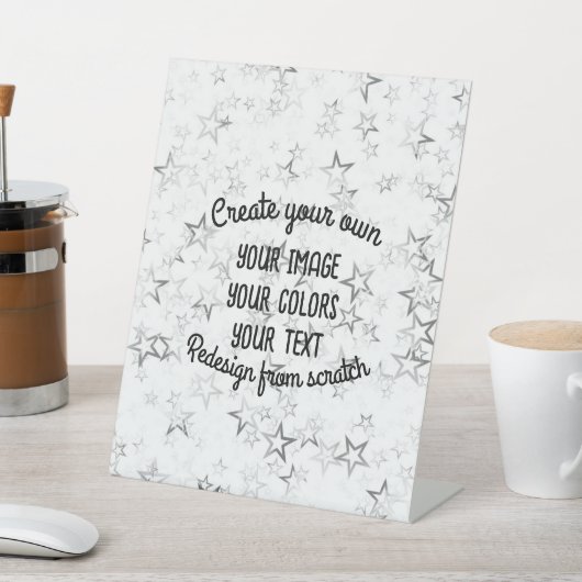 Creëer Uw eigen — Star Glitter Reclamebord Met Voetstuk (Insitu)