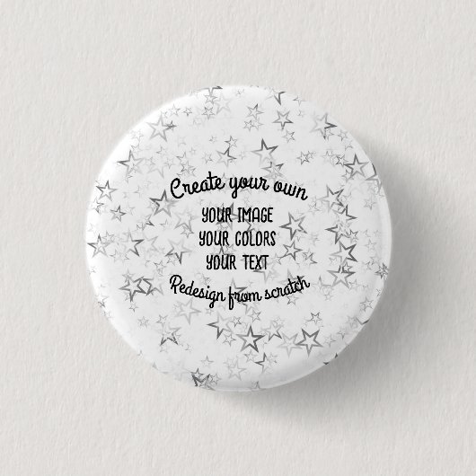 Creëer Uw eigen — Star Glitter Ronde Button 3,2 Cm (Voorkant)