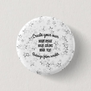 Creëer Uw eigen — Star Glitter Ronde Button 3,2 Cm