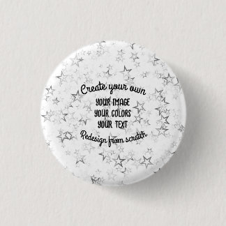 Creëer Uw eigen — Star Glitter Ronde Button 3,2 Cm