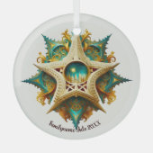 Creëer Uw eigen Steampunk Castle Snowflake Yule Glas Ornament (Voorkant)