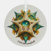 Creëer Uw eigen Steampunk Castle Snowflake Yule Glas Ornament (Achterkant)