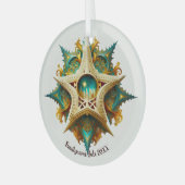 Creëer Uw eigen Steampunk Castle Snowflake Yule Glas Ornament (Voorkant links)