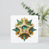 Creëer Uw eigen Steampunk Castle Snowflake Yule Kaart (Staand voorkant)