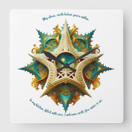 Creëer Uw eigen Steampunk Castle Snowflake Yule Vierkante Klok