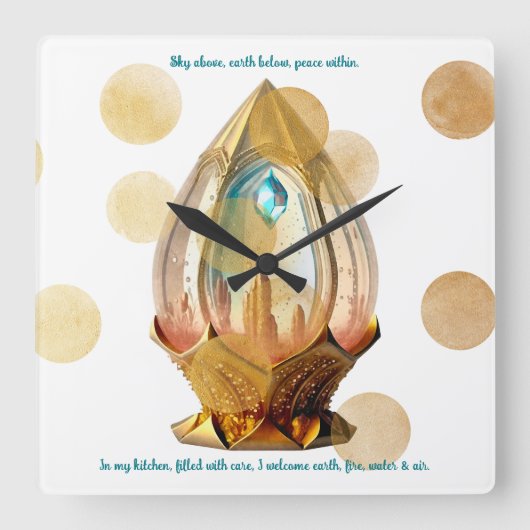 Creëer uw eigen Steampunk Crystal Ball Lantern Vierkante Klok (Voorkant)