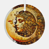 Creëer uw eigen Steampunk Moon Goddess Glas Ornament (Achterkant)
