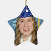 Creëer uw eigen Ster van de Foto met Tekst Keramisch Ornament (Rechts)