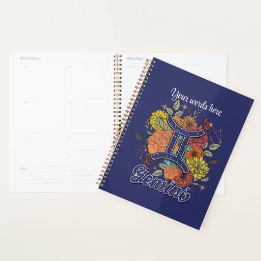 Creëer Uw eigen sterrenbloem Gemini Zodiac Planner (Display)