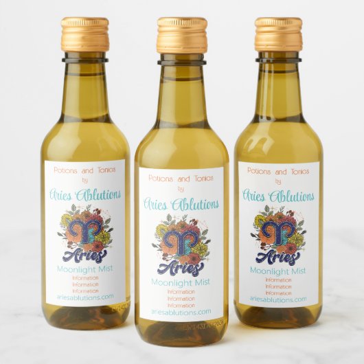 Creëer Uw eigen sterrenbloem Ram Zodiac Wijn Etiket (Flessen)