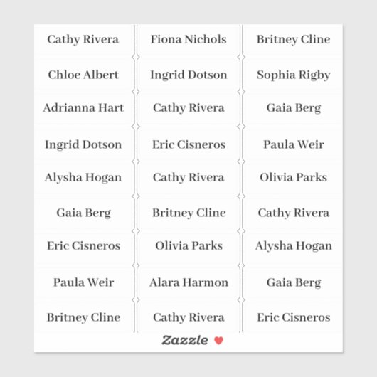 Creëer Uw eigen Sticker voor aangepaste gastnaam (Vel)