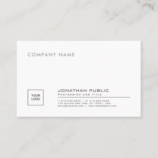 Creëer Uw Eigen Stijlvolle Bedrijf Vlak met Logo Visitekaartje (Voorkant)