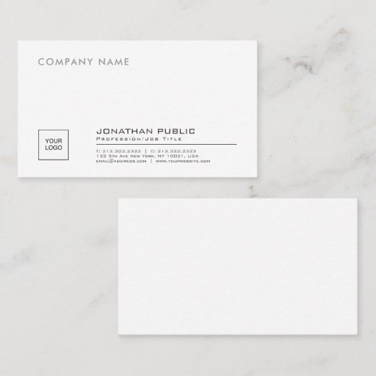 Creëer Uw Eigen Stijlvolle Bedrijf Vlak met Logo Visitekaartje (Voorkant / Achterkant)