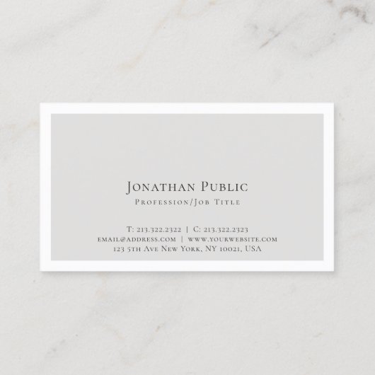 Creëer Uw eigen stijlvolle, moderne legante plaat Visitekaartje (Achterkant)