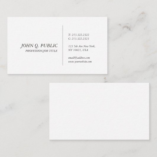 Creëer uw eigen, stijlvolle vormgeving met design  visitekaartje (Voorkant / Achterkant)