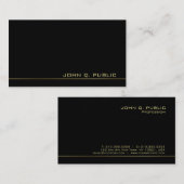 Creëer uw eigen stijlvolle zwart-gouden luxe visitekaartje (Voorkant / Achterkant)