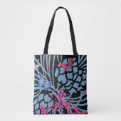 Creëer uw eigen stijlvolle zwarte all-over print tote bag (Voorkant)