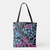 Creëer uw eigen stijlvolle zwarte all-over print tote bag (Achterkant)