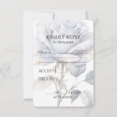 Creëer Uw eigen stoffige blauw Waterverf Roos RSVP Kaartje (Voorkant)