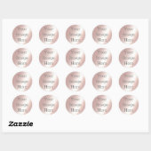 Creëer Uw eigen stoffige blush roze metallic satij Ronde Sticker (Vel)