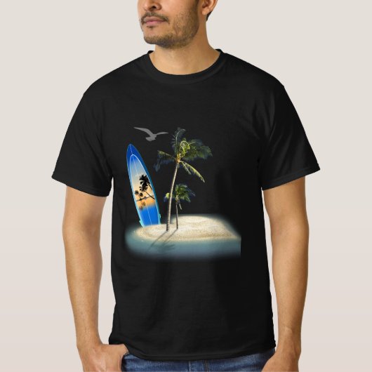 Creëer uw eigen strand surfen t-shirt (Voorkant)