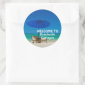 Creëer Uw eigen strand vakantiehuis Welkom Ronde Sticker (Tas)