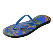 Creëer Uw eigen Summer Blue Sky Wave Patroon Teenslippers (Schuin)