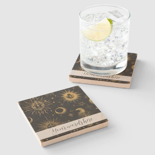 Creëer Uw eigen Surrealistische Hemelmaan & Sterre Stenen Onderzetter (Zijkant)