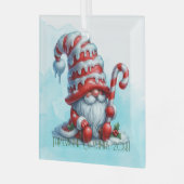 Creëer Uw eigen Sweet Peppermint Christmas Gnome Glas Ornament (Voorkant links)