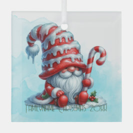 Creëer Uw eigen Sweet Peppermint Christmas Gnome Glas Ornament