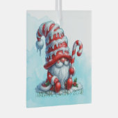 Creëer Uw eigen Sweet Peppermint Christmas Gnome Glas Ornament (Voorkant Rechts)
