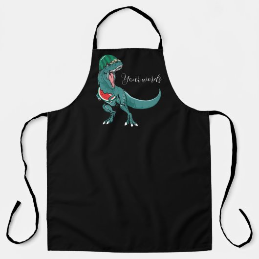 Creëer Uw eigen T-Rex Dinosaurus Watermeloen Schort (Voorkant)