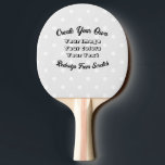 Creëer Uw eigen Tafeltennisbatje<br><div class="desc">Achtergrond getoond: Lichtste Grijze Polkadots Creëer uw eigen douane hoogwaardig materiaal! Pas dit object aan met je eigen gepersonaliseerde tekst of ontwerp helemaal helemaal van nul door ons afbeelding te vervangen door je eigen tekst.</div>