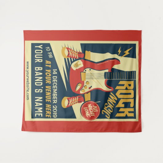 Creëer uw eigen tapijt met Retro Rock-muziek Wandkleed (Voorkant (horizontaal))