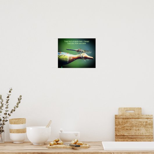 Creëer uw eigen tekst Dragonfly Natuur Poster (Keuken)