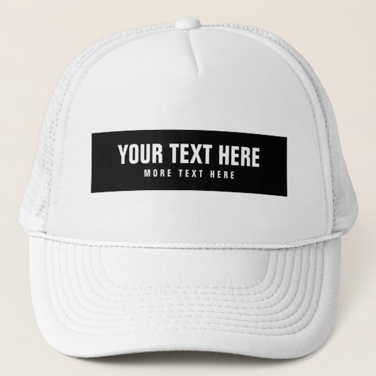 Creëer Uw eigen tekst en kleur Modern Unisex Trucker Pet (Voorkant)