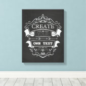 Creëer Uw eigen tekst, krijtbord bloeien ontwerp Canvas Afdruk (Insitu (Houten vloer))