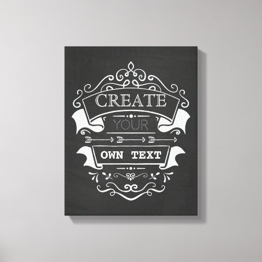 Creëer Uw eigen tekst, krijtbord bloeien ontwerp Canvas Afdruk (Voorkant)