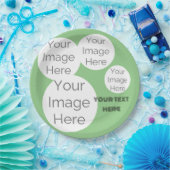 creëer uw eigen tekst sjabloon groene foto papieren bordje (Feest)