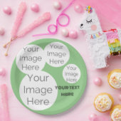 creëer uw eigen tekst sjabloon groene foto papieren bordje (Feest)