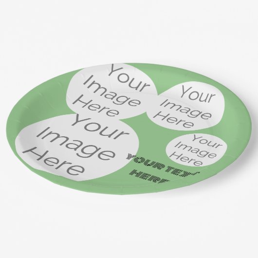 creëer uw eigen tekst sjabloon groene foto papieren bordje (Gekanteld)
