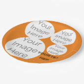 creëer uw eigen tekst sjabloon oranje foto papieren bordje (Gekanteld)