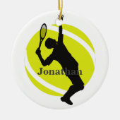 Creëer Uw eigen Tennis Theme Man Speler Kerst Keramisch Ornament (Voorkant)