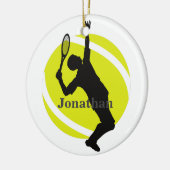 Creëer Uw eigen Tennis Theme Man Speler Kerst Keramisch Ornament (Links)